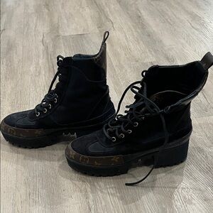 Louis Vuitton Black Combat Boots